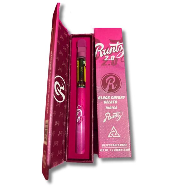 RUNTZ Black Cherry Gelato Indica- 1.5g Delta 8 Disposable Vape Pen